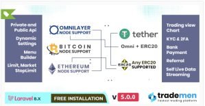Trademen 5.0- Cryptocurrency Exchange, RTL, ETH, ERC20, OMNI Layer, USDT, ETHEREUM, BITCOIN, BINANCE, TRON Exchange