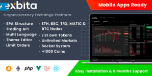 Exbita v5.4.1 – Cryptocurrency Exchange Script. Exchange bitcoin, cryptocurrency exchange, exchange