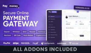 PayMoney – Secure Online Payment Gateway | All Addons & Mobile App Included | v4.3.5